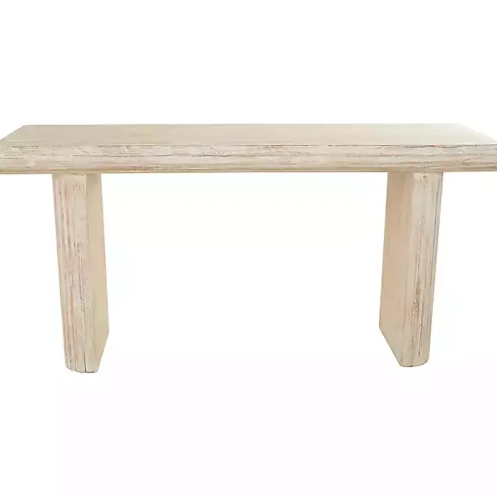 Ivory Natural Wood Grain Console Table