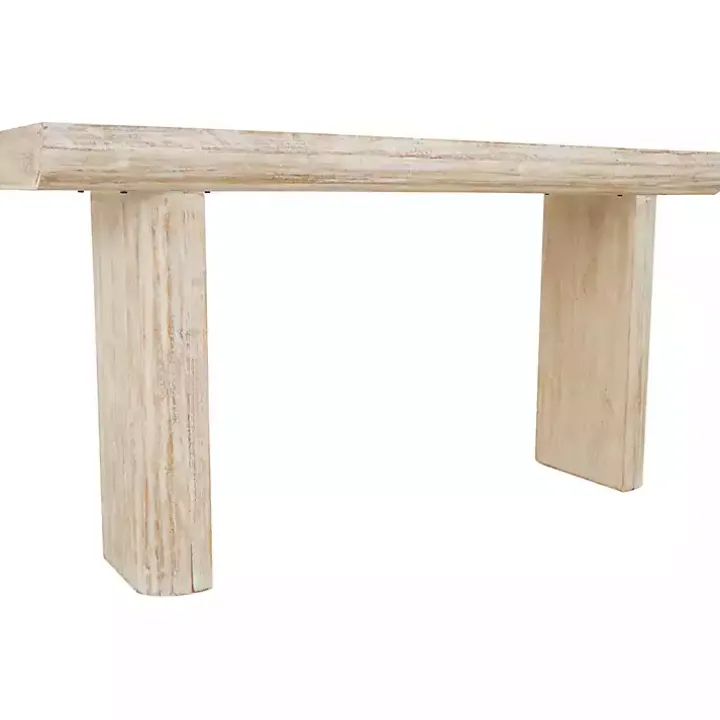Ivory Natural Wood Grain Console Table