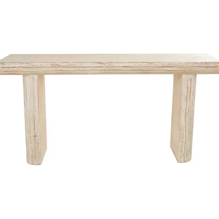 Ivory Natural Wood Grain Console Table