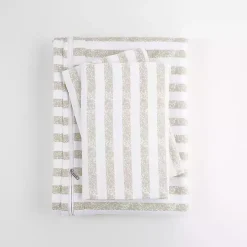 Ivory Rugged Stripes Puffed 3-pc. King Duvet Set