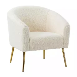Ivory Sherpa Venice Accent Chair
