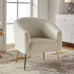 Ivory Sherpa Venice Accent Chair