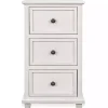 Ivory Slim Wooden 3-Drawer Side Table