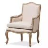 Ivory Streaked Antique Accent Chair