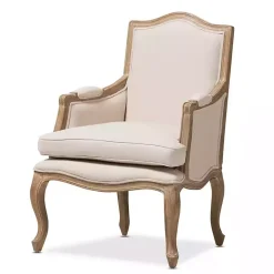 Ivory Streaked Antique Accent Chair