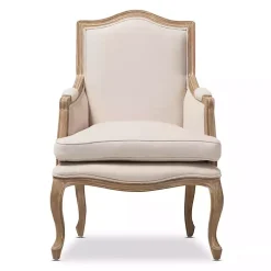 Ivory Streaked Antique Accent Chair