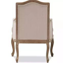 Ivory Streaked Antique Accent Chair