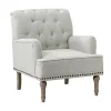 Ivory Tufted Britt Accent Chair