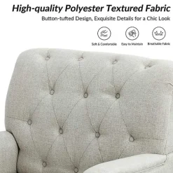 Ivory Tufted Britt Accent Chair