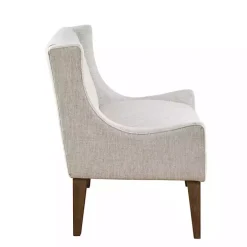 Ivory Tufted Curved Accent Chair