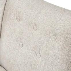 Ivory Tufted Curved Accent Chair