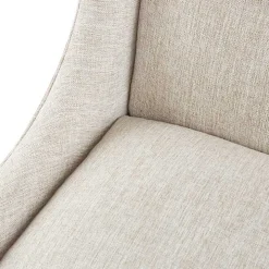 Ivory Tufted Curved Accent Chair
