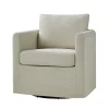 Ivory Upholstered Vasser Slipcover Swivel Chair