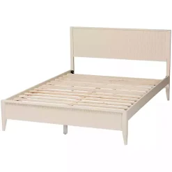 Ivory Wood Fluted Headboard Primrose King Bed