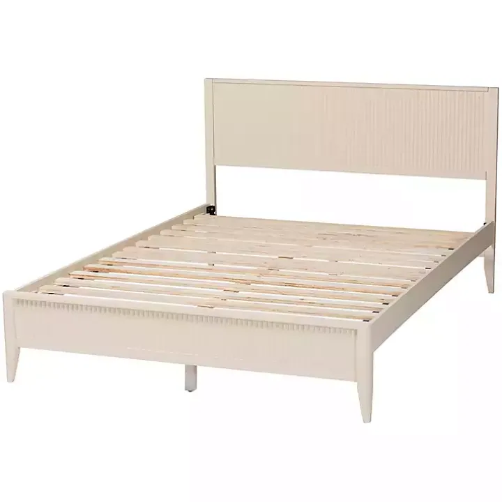 Ivory Wood Fluted Headboard Primrose King Bed