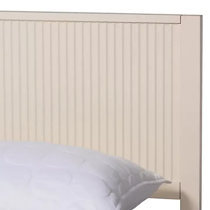 Ivory Wood Fluted Headboard Primrose King Bed
