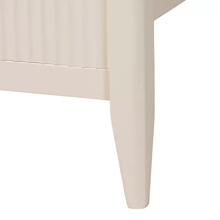 Ivory Wood Fluted Headboard Primrose King Bed