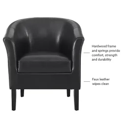 Jack Barrel Back Black Club Chair
