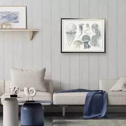 Jellyfish Collage Bronze Framed Art Print