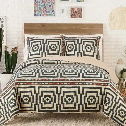 Justina Blakeney Black Hypnotic King Quilt Set