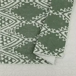 Justina Blakeney Green Aisha King Quilt Set