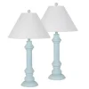 Light Blue Coastal Ariel Table Lamps, Set of 2