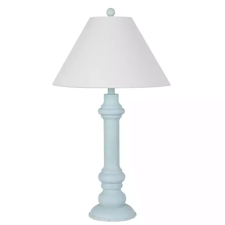Light Blue Coastal Ariel Table Lamps, Set of 2