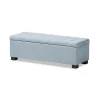 Light Blue Grid Tufted Upholstered Ottoman