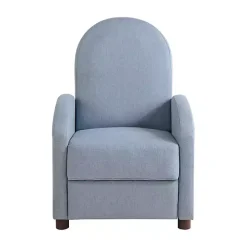 Light Blue Rounded Push Back Recliner