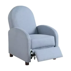 Light Blue Rounded Push Back Recliner