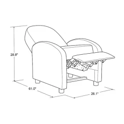 Light Blue Rounded Push Back Recliner