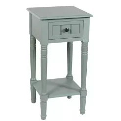 Light Blue Wood Square Hampton Accent Table