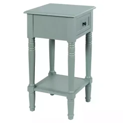 Light Blue Wood Square Hampton Accent Table