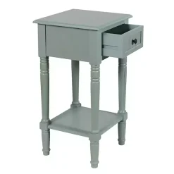 Light Blue Wood Square Hampton Accent Table
