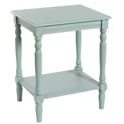 Light Blue Wood Sybil Accent Table
