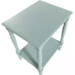 Light Blue Wood Sybil Accent Table