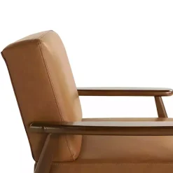 Light Brown Faux Leather Ambon Accent Chair