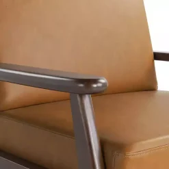 Light Brown Faux Leather Ambon Accent Chair