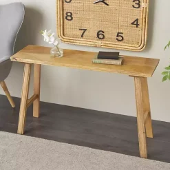 Light Brown Mango Wood Rustic Tall Bench