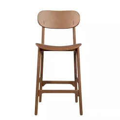 Light Brown Mid-Century Modern Bar Stool