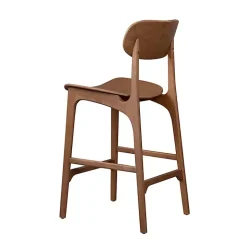 Light Brown Mid-Century Modern Bar Stool
