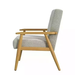 Light Gray Button Tufted Accent Chair