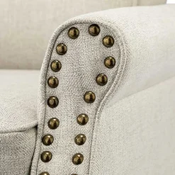 Light Gray Miriam Nailhead Trim Armchair