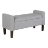 Light Gray Upholstered Blaire Storage Bench