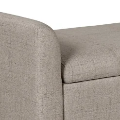 Light Taupe Upholstered Blaire Storage Bench