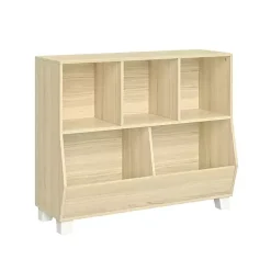 Light Woodgrain Multi Cubby Organizer Bookshelf