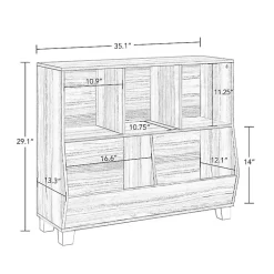 Light Woodgrain Multi Cubby Organizer Bookshelf