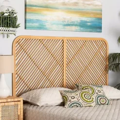 Linear Rattan Wall Mounted Queen Headboard