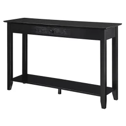 Long Black Single Drawer Console Table