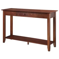 Long Brown Single Drawer Console Table
